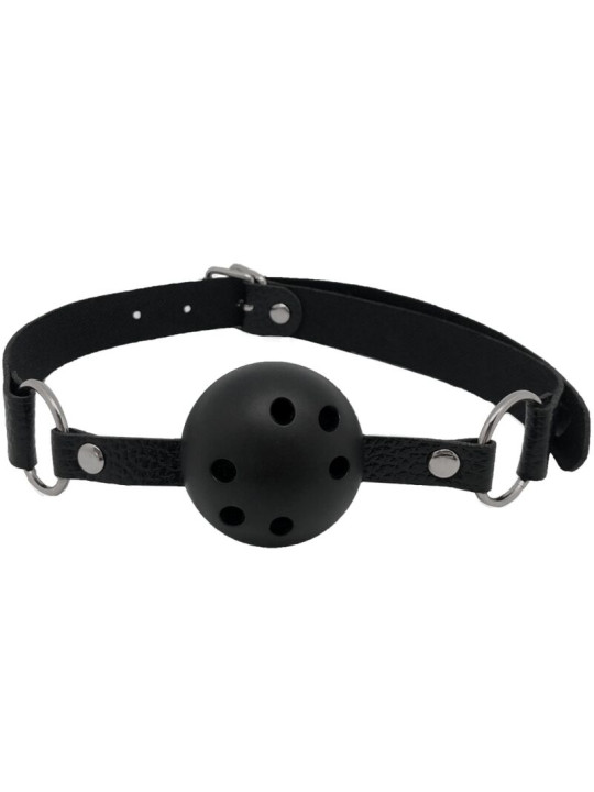 MORDAZA BDSM TRANSPIRABLE NEGRA AJUSTABLE DE LA MARCA ALIVE