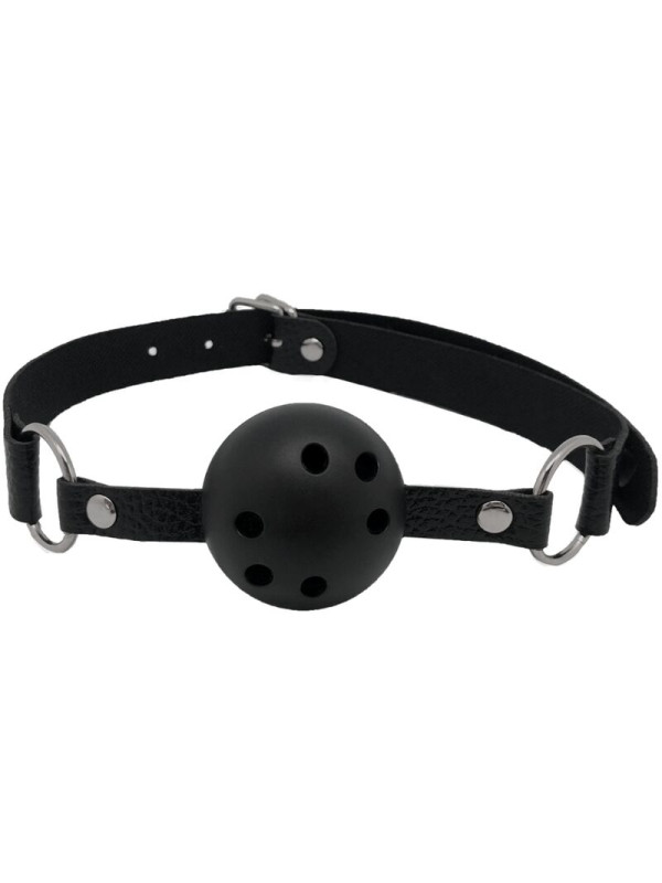 MORDAZA BDSM TRANSPIRABLE NEGRA AJUSTABLE DE LA MARCA ALIVE