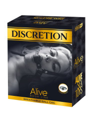MORDAZA BDSM TRANSPIRABLE NEGRA AJUSTABLE DE LA MARCA ALIVE