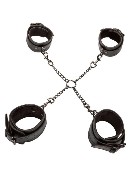 EUPHORIA ATADURA BDSM MANOS Y PIES EN CUERO VEGANO DE LA MARCA CALEXOTICS