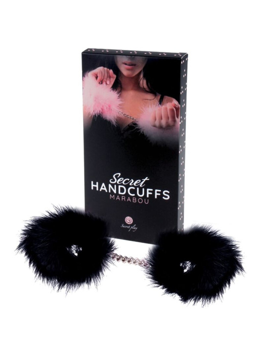 ESPOSAS DE PLUMAS NEGRAS PARA BONDAGE SEGURO DE LA MARCA SECRETPLAY 100% FETISH