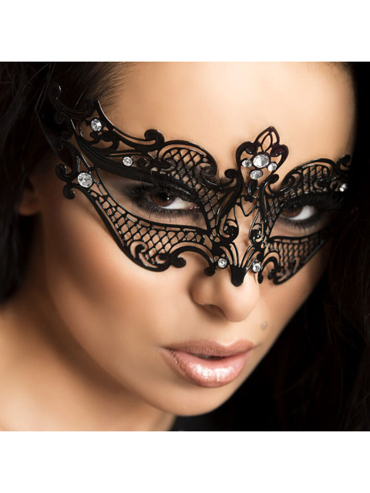 MÁSCARA ANTIFAZ NEGRO CON CRISTALES BRILLANTES DE LA MARCA CHILIROSE ACCESORIES