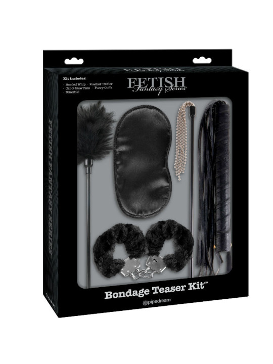 KIT BONDAGE INICIACIÓN SEDUCCIÓN SATÉN Y PLUMAS DE LA MARCA PIPEDREAMS