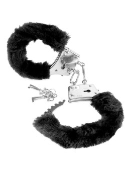 ESPOSAS DE PELUCHE NEGRO CON CADENA DE ACERO DE LA MARCA FETISH FANTASY SERIES