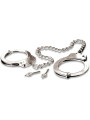 ESPOSAS METÁLICAS PARA PIERNAS BONDAGE DOBLE BLOQUEO DE LA MARCA FETISH FANTASY SERIES