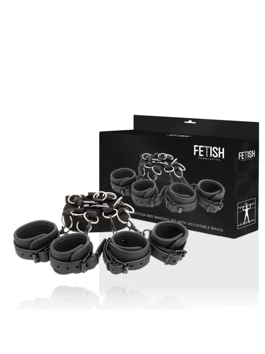 SET ATADURAS BDSM CAMA CON ESPOSAS Y NEOPRENO DE LA MARCA FETISH SUBMISSIVE BONDAGE