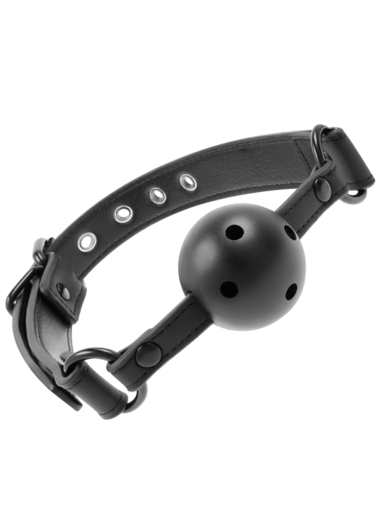 MORDAZA BDSM TRANSPIRABLE CUERO VEGANO AJUSTABLE DE LA MARCA FETISH SUBMISSIVE BONDAGE