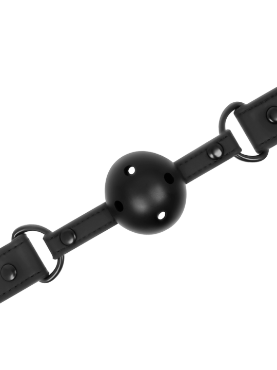 MORDAZA BDSM TRANSPIRABLE CUERO VEGANO AJUSTABLE DE LA MARCA FETISH SUBMISSIVE BONDAGE