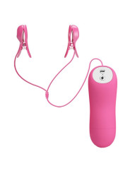 PINZAS VIBRADORAS CON ELECTROSHOCK PARA PEZONES FUCSIA DE LA MARCA BAILE STIMULATING