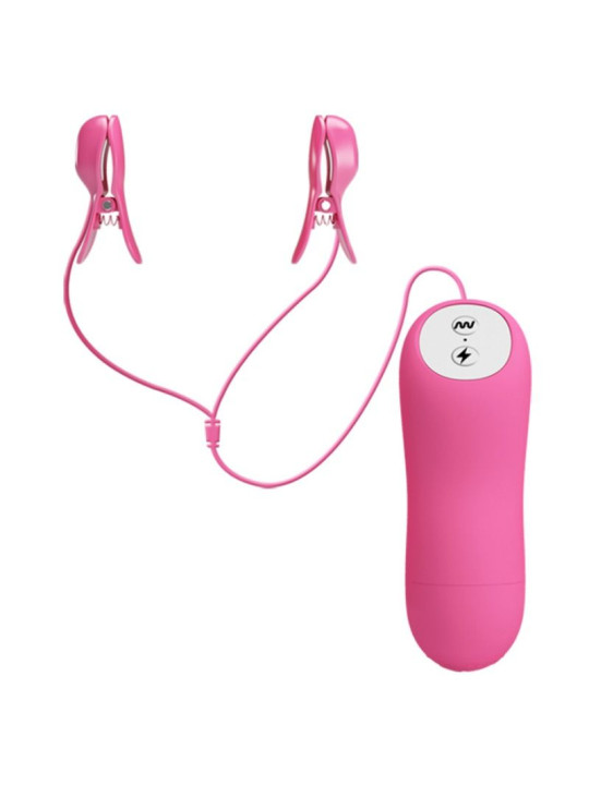 PINZAS VIBRADORAS CON ELECTROSHOCK PARA PEZONES FUCSIA DE LA MARCA BAILE STIMULATING
