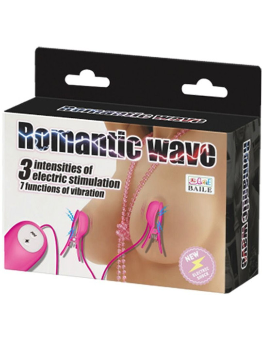 PINZAS VIBRADORAS CON ELECTROSHOCK PARA PEZONES FUCSIA DE LA MARCA BAILE STIMULATING