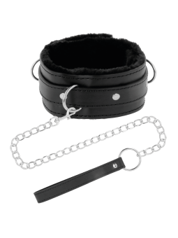 COLLAR BDSM POSTURA AJUSTABLE CON CADENA LEATHER DE LA MARCA DARKNESS BONDAGE