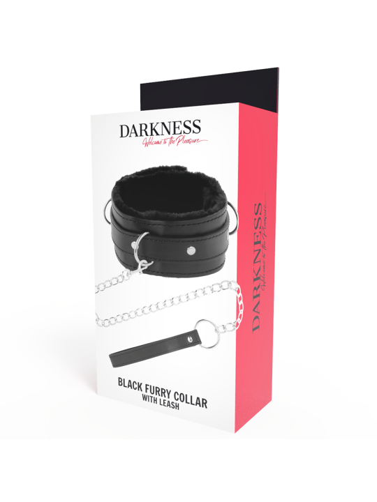 COLLAR BDSM POSTURA AJUSTABLE CON CADENA LEATHER DE LA MARCA DARKNESS BONDAGE