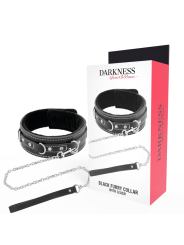 COLLAR BDSM CUERO ACUCHADO CON CORREA AJUSTABLE DE LA MARCA DARKNESS BONDAGE
