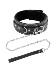 COLLAR BDSM CUERO ACUCHADO CON CORREA AJUSTABLE DE LA MARCA DARKNESS BONDAGE