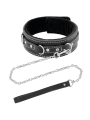 COLLAR BDSM CUERO ACUCHADO CON CORREA AJUSTABLE DE LA MARCA DARKNESS BONDAGE