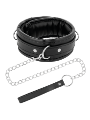 COLLAR BDSM DE CUERO SUAVE CON CADENA AJUSTABLE DE LA MARCA DARKNESS BONDAGE