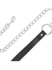 COLLAR BDSM DE CUERO SUAVE CON CADENA AJUSTABLE DE LA MARCA DARKNESS BONDAGE