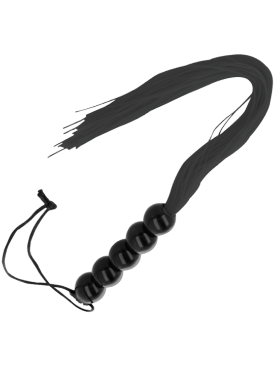 LÁTIGO BONDAGE NEGRO CON MANGO ERGONÓMICO DE LA MARCA DARKNESS SENSATIONS