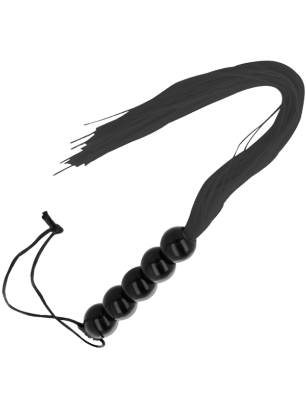 LÁTIGO BONDAGE NEGRO CON MANGO ERGONÓMICO DE LA MARCA DARKNESS SENSATIONS