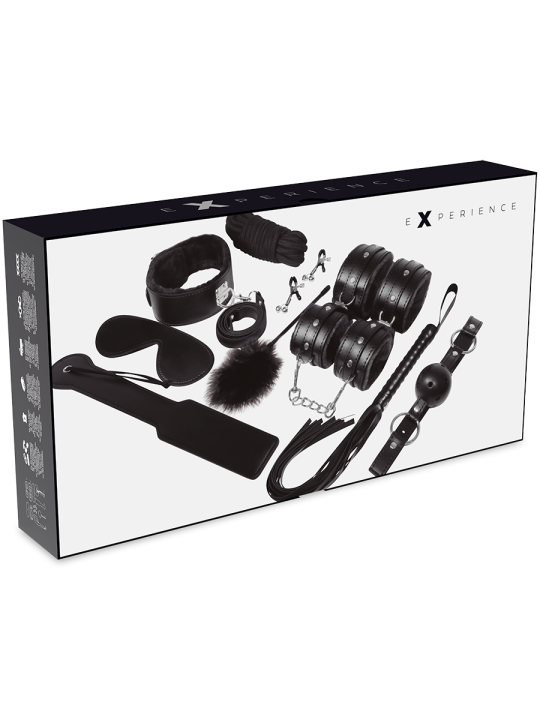 KIT BDSM BLACK 11 PIEZAS CUERO SINTÉTICO BONDAGE DE LA MARCA EXPERIENCE