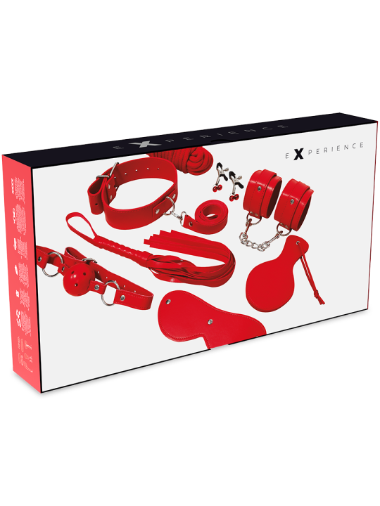 KIT BDSM ROJO 8 PIEZAS - BONDAGE Y SUMISIÓN DE LA MARCA EXPERIENCE
