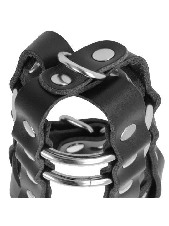 JAULA DE CASTIDAD CUERO VEGANO CON CANDADO SEGURO DE LA MARCA DARKNESS BONDAGE