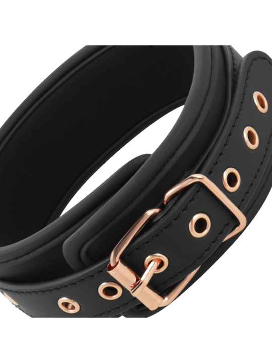 COLLAR BDSM CUERO VEGANO CON CADENA METÁLICA Y NEOPRENO DE LA MARCA COQUETTE FANTASY