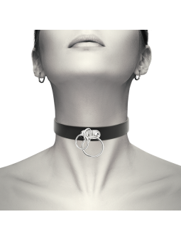 CHOKER CUERO VEGANO BDSM AJUSTABLE DOBLE ANILLA DE LA MARCA COQUETTE ACCESSORIES