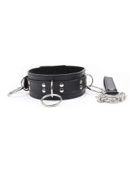 COLLAR FETICHISTA CON 3 ANILLAS AJUSTABLE DE LA MARCA OHMAMA FETISH
