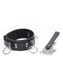 COLLAR FETICHISTA CON 3 ANILLAS AJUSTABLE DE LA MARCA OHMAMA FETISH