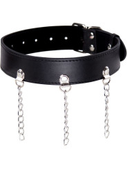 COLLAR DE PIEL CON ANILLAS PARA FETISH Y BDSM DE LA MARCA OHMAMA FETISH