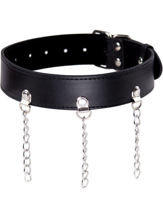COLLAR DE PIEL CON ANILLAS PARA FETISH Y BDSM DE LA MARCA OHMAMA FETISH