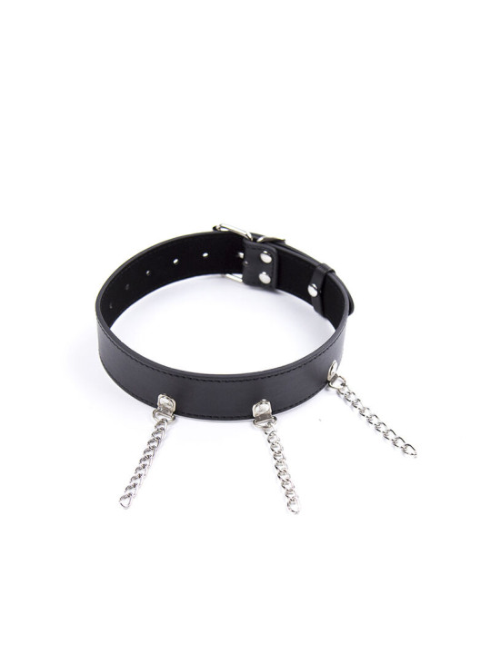 COLLAR DE PIEL CON ANILLAS PARA FETISH Y BDSM DE LA MARCA OHMAMA FETISH