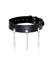 COLLAR DE PIEL CON ANILLAS PARA FETISH Y BDSM DE LA MARCA OHMAMA FETISH
