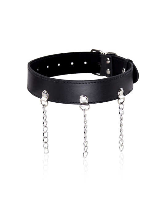 COLLAR DE PIEL CON ANILLAS PARA FETISH Y BDSM DE LA MARCA OHMAMA FETISH