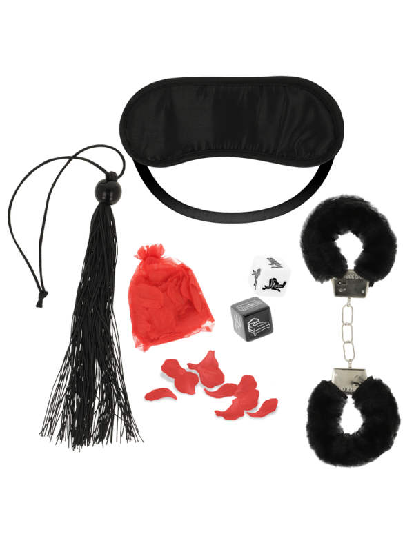 SET PARA PAREJAS CON LÁTIGO, ANTIFAZ Y ESPOSAS DE LA MARCA OHMAMA SET