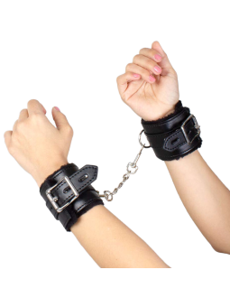 ESPOSAS BDSM NEGRAS CON CADENA Y LIBERACIÓN RÁPIDA DE LA MARCA SECRETPLAY 100% FETISH