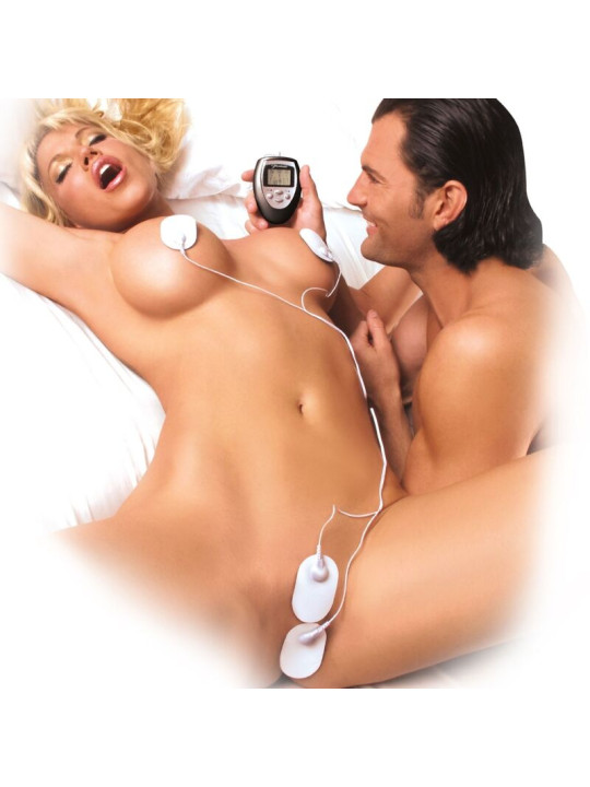 KIT ESTIMULACIÓN ELÉCTRICA CON PANTALLA LCD Y 5 ZONAS DE LA MARCA FETISH FANTASY SERIES