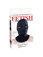 CAPUCHA BDSM CON CREMALLERAS NEGRO PARA BONDAGE DE LA MARCA FETISH FANTASY SERIES