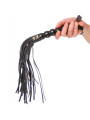 LÁTIGO CAT-O-NINE TAILS CON MANGO DE MADERA ACANALADO DE LA MARCA FETISH FANTASY SERIES
