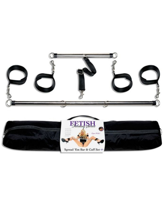SET BARRAS ESPOSAS RESTRICCIÓN FETISH 4 PIEZAS DE LA MARCA FETISH FANTASY SERIES