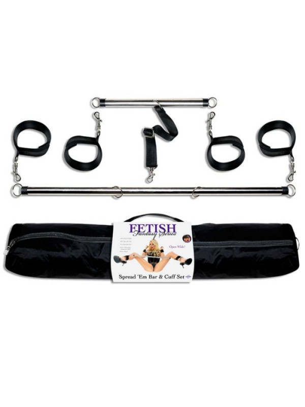 SET BARRAS ESPOSAS RESTRICCIÓN FETISH 4 PIEZAS DE LA MARCA FETISH FANTASY SERIES