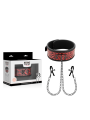 COLLAR BDSM CON PINZAS PEZONES Y CADENAS NEOPRENO DE LA MARCA BEGME RED EDITION