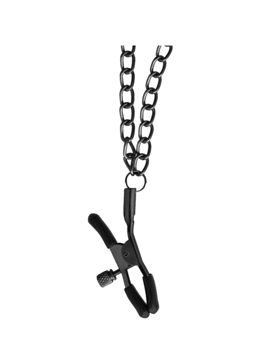 COLLAR BDSM CON PINZAS PEZONES Y CADENAS NEOPRENO DE LA MARCA BEGME RED EDITION