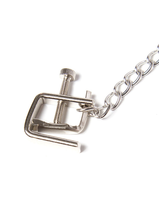PINZAS PEZONES METÁLICAS CON CADENA AJUSTABLES DE LA MARCA OHMAMA FETISH