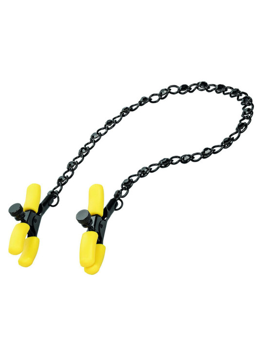 PINZAS AJUSTABLES PARA PEZONES CON CADENA Y CRISTALES DE LA MARCA CALEXOTICS