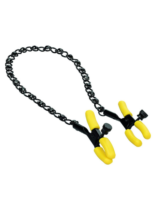 PINZAS AJUSTABLES PARA PEZONES CON CADENA Y CRISTALES DE LA MARCA CALEXOTICS