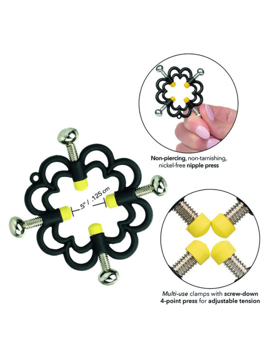 PINZAS PARA PEZONES AJUSTABLES BOUNDLESS 4 PUNTOS DE LA MARCA CALEXOTICS