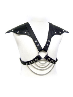 ARNÉS BDSM HOMBRE CUERO Y METAL AJUSTABLE DE LA MARCA LEATHER BODY